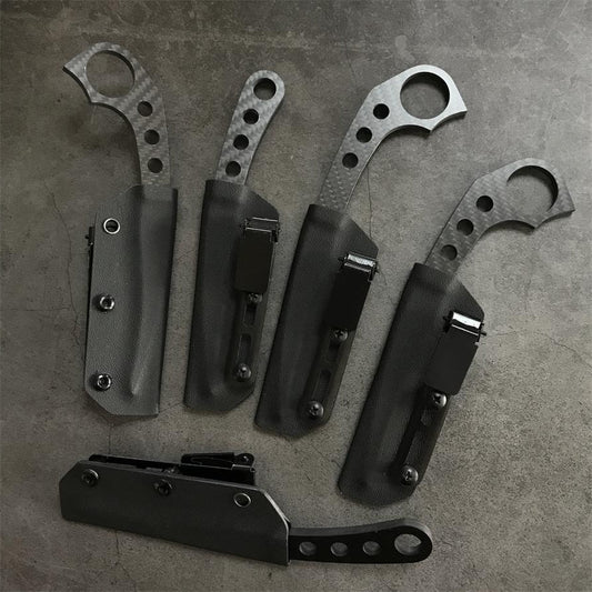Carbon Fiber Outdoor EDC Tool with Large Hole and Small Hole Knife