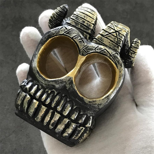 Fashion Skull Knuckle Duster Ram Horn Self Defense