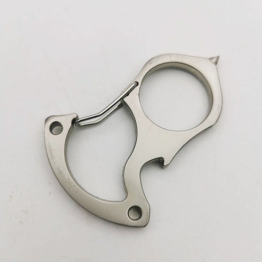 Single Alloy Steel Carabiner Keychain Bottle Opener Knuckle Dusters