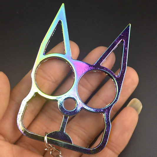 Two-Finger Zinc Alloy Cat Ear Outdoor Portable Tool Knuckle Dusters