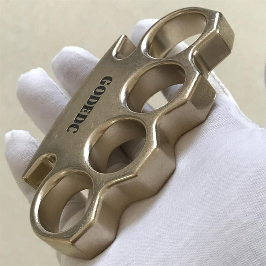GODEDC Stonewashed Classic Brass Knuckle Dusters Outdoor Tool