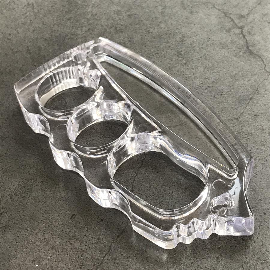 Plastic Transparent Knuckle Dusters Outdoor Edc Big Hole Tool