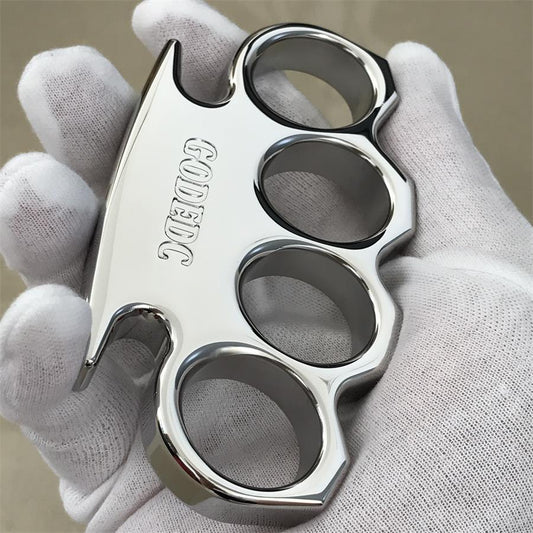 GODEDC Classic Mirror Steel Knuckle Dusters Outdoor Tool with Chamfering Design