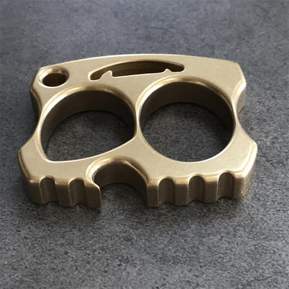 Two-hole Smiling Brass Knuckle Dusters Skull Bottle Opener EDC Keychain Tool