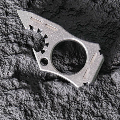 Shark Bottle Opener Knuckle Dusters Outdoor EDC Backpack Keychain