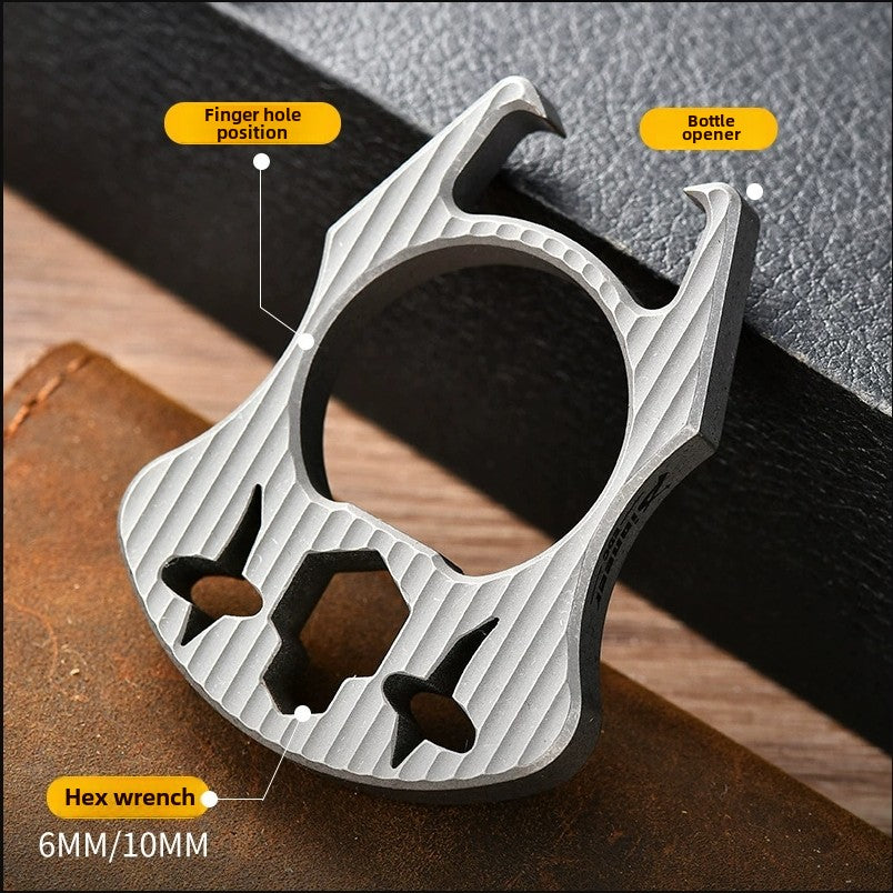Mini Multifunctional Titanium Knuckle Dustesr Bottle Opening