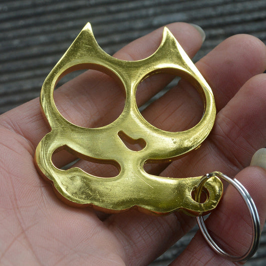 Zinc Alloy Cat Smile Outdoor Keychain Portable EDC Knuckle Dusters