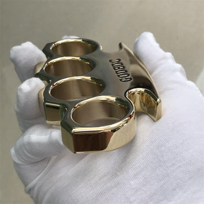Black Wax GODEC Classic Mirror Polished Brass Knuckle Dusters Large Hole Outdoor Tool