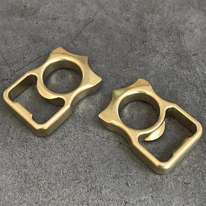 Stonewashed Brass Knuckle Dusters Bottle Opening EDC Keychain Backpack EDC Tool