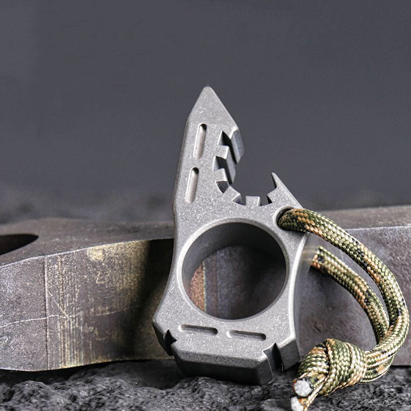 Shark Bottle Opener Knuckle Dusters Outdoor EDC Backpack Keychain