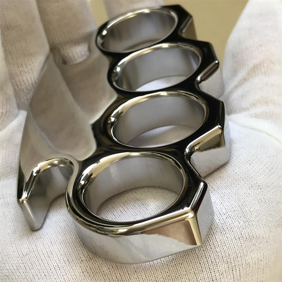 Classic Mirror Steel Knuckle Dusters with Chamfering Design Outdoor Tool
