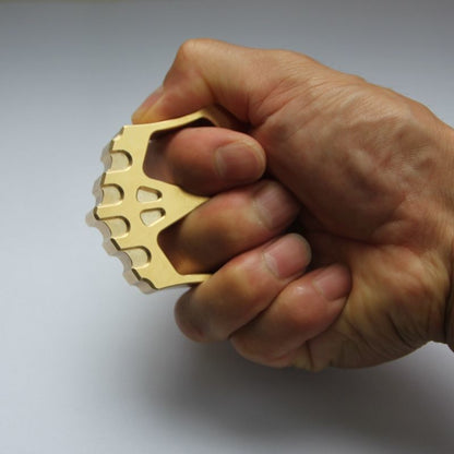 Creative Two Hole Brass Knuckle Dusters Mini Backpack Outdoor Keychain