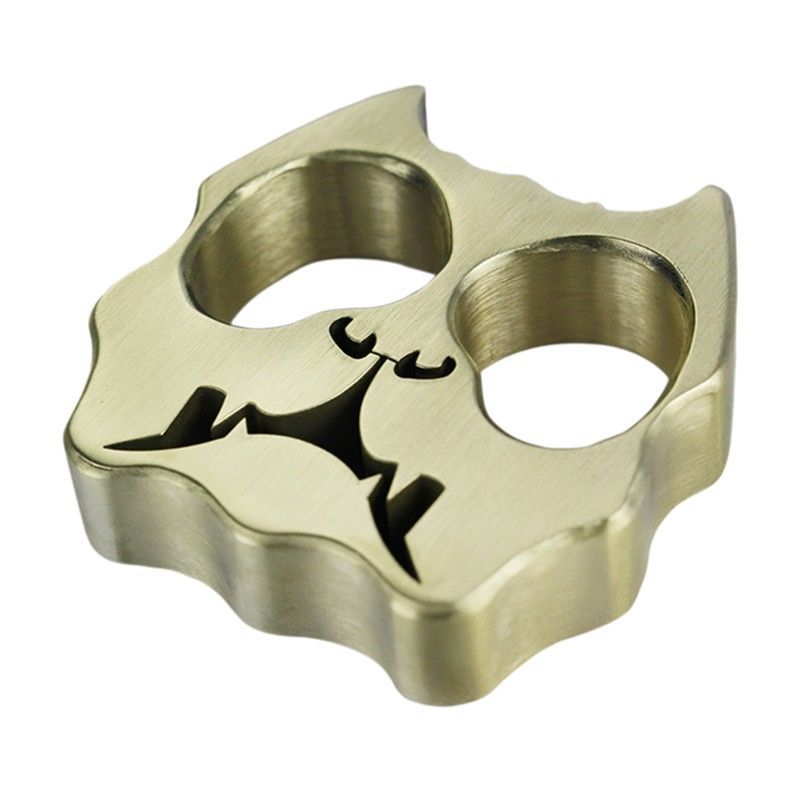 Thickened Dog Head Brass Knuckle Dusters Two-hole Outdoor Tool