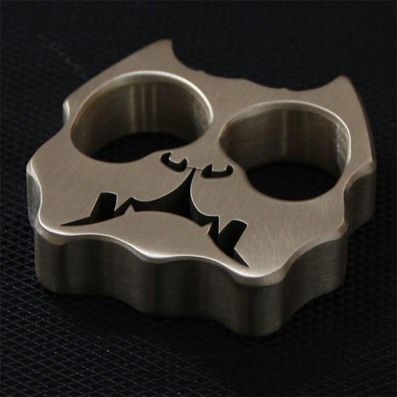 Thickened Dog Head Brass Knuckle Dusters Two-hole Outdoor Tool