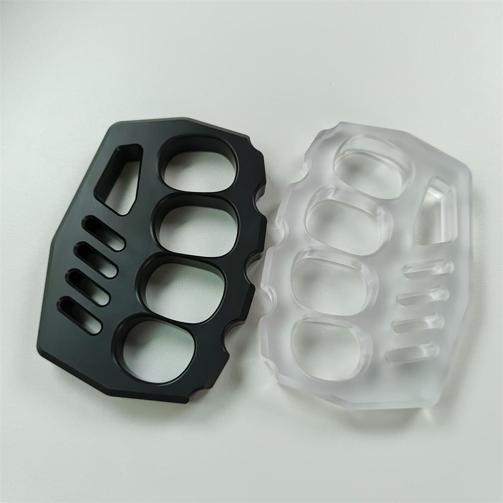 PC Transparent Knuckle Dusters Black Rope Hole Easily Carries Outdoor Tools