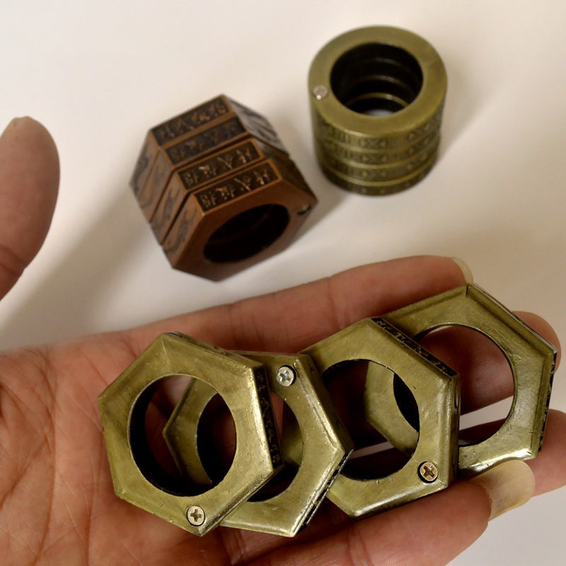 Folding Magic Hexagon Ring Outdoor EDC Knuckle Dusters