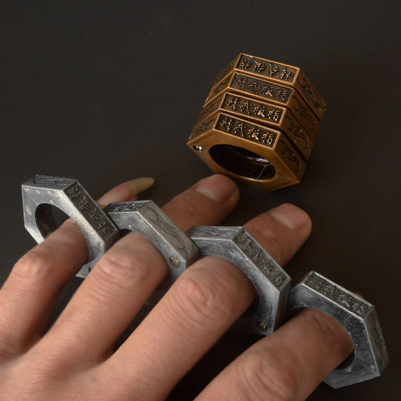 Folding Magic Hexagon Ring Outdoor EDC Knuckle Dusters
