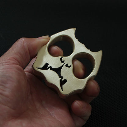 Thickened Dog Head Brass Knuckle Dusters Two-hole Outdoor Tool