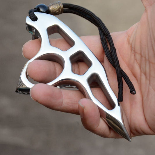 Thickened Steel Single Hole EDC Knuckle Dutsers With Binding Rope