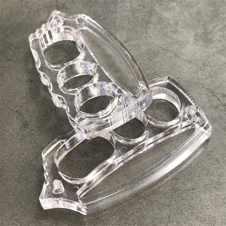 Plastic Transparent Knuckle Dusters Outdoor Edc Big Hole Tool
