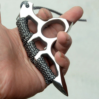 Thickened Steel Single Hole EDC Knuckle Dutsers With Binding Rope