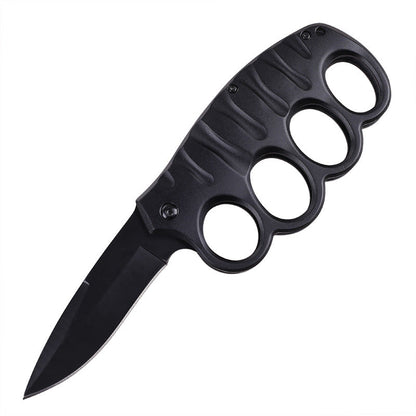 Multifunctional Four-hole Outdoor Black-plated Titanium Carbon Fiber Knife