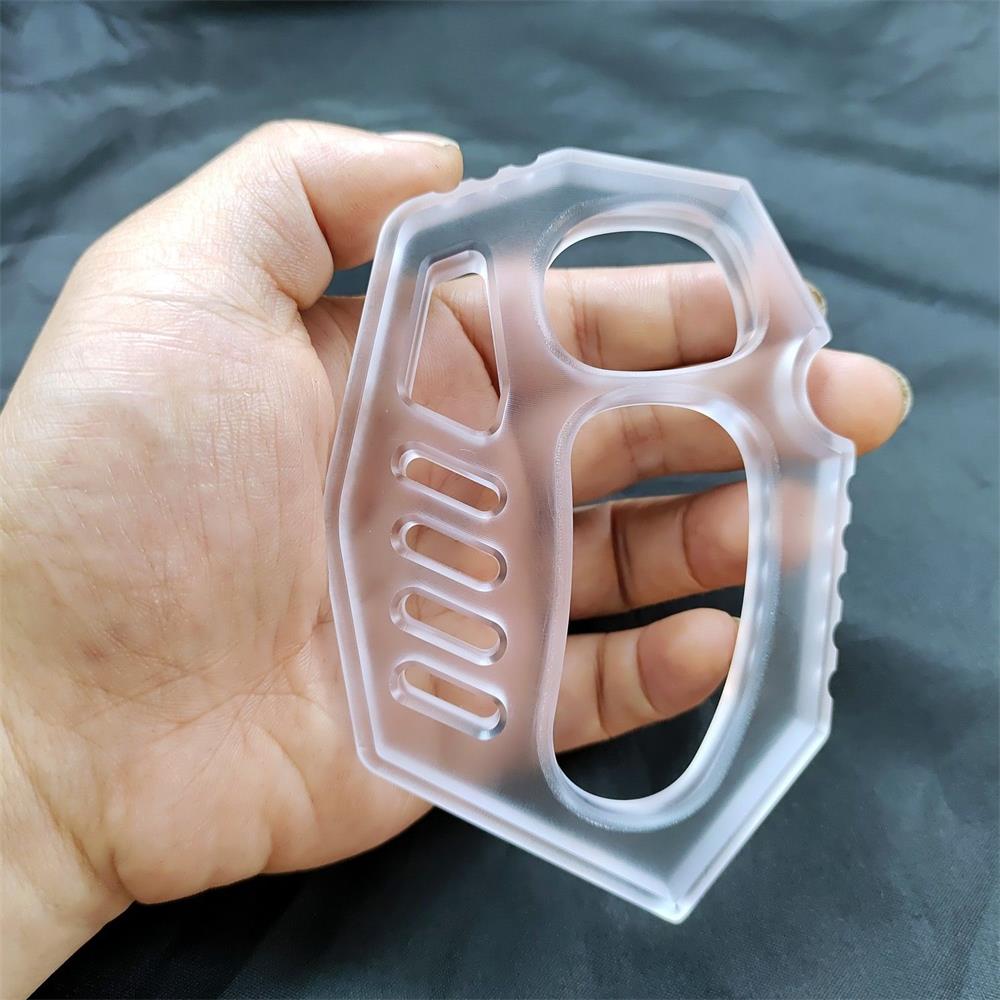 PC Transparent Black Light Knuckle Dusters Easy Carry Outdoor Tools