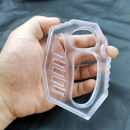 PC Transparent Black Light Knuckle Dusters Easy Carry Outdoor Tools