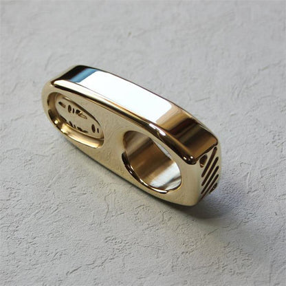 Mini Exquisite Brass Knuckle Dusters One Hole EDC Backpack Outdoor Tool