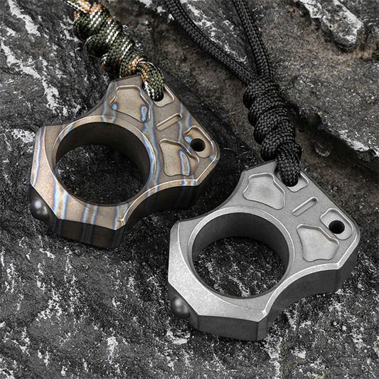 Handmade Titanium Knuckle Dusters Portable Single Hole EDC Outdoor Keychain