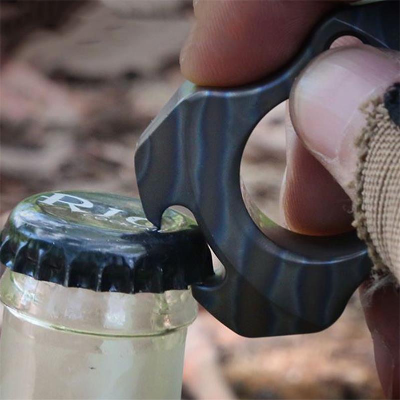 Mini Titanium Knuckle Dusters Bottle Opener Pendant Backpack Keychain
