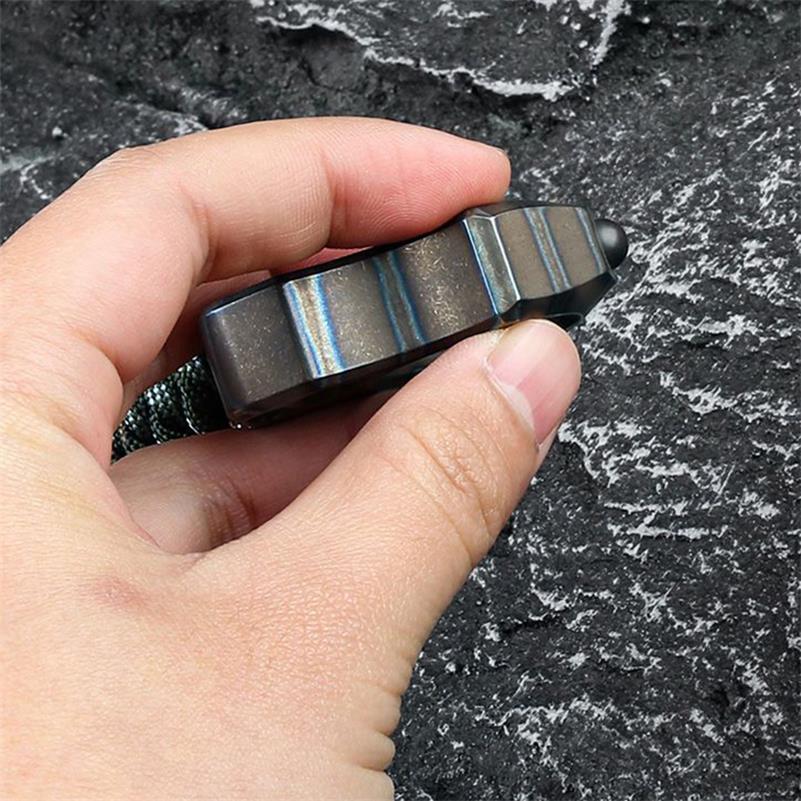 Handmade Titanium Knuckle Dusters Portable Single Hole EDC Outdoor Keychain