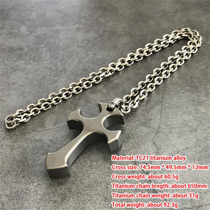 Outdoor Titanium Cross Pendant Knuckle Dusters