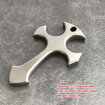 Outdoor Titanium Cross Pendant Knuckle Dusters