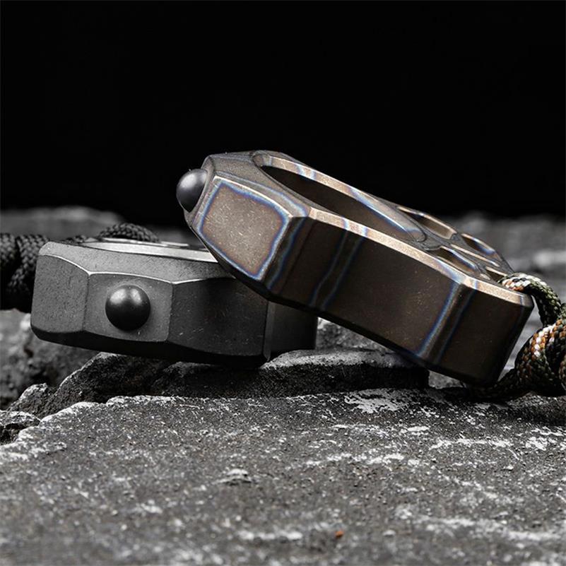Handmade Titanium Knuckle Dusters Portable Single Hole EDC Outdoor Keychain