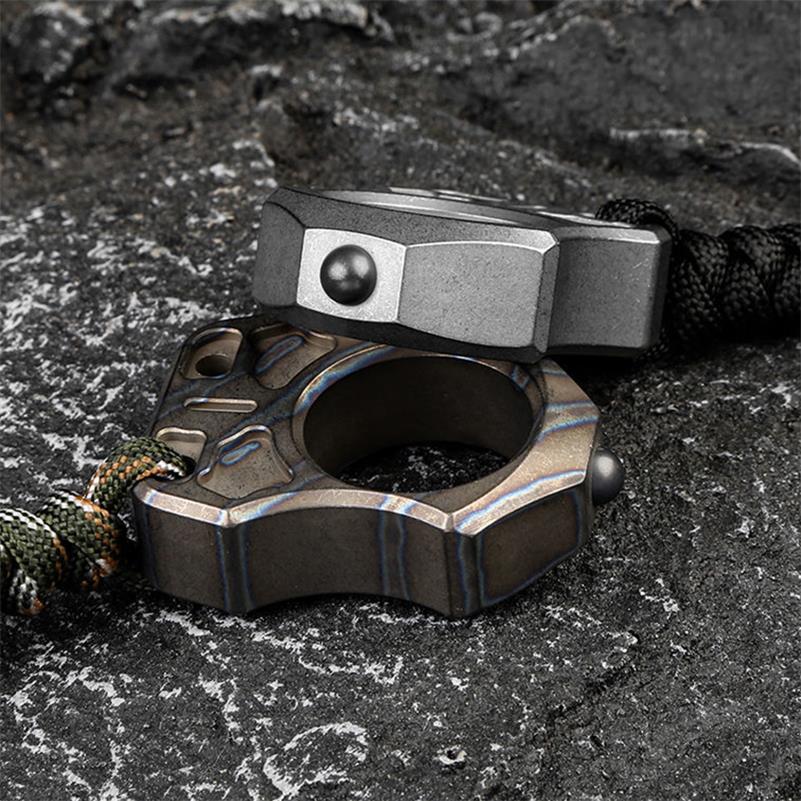 Handmade Titanium Knuckle Dusters Portable Single Hole EDC Outdoor Keychain