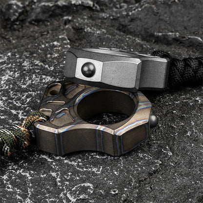 Handmade Titanium Knuckle Dusters Portable Single Hole EDC Outdoor Keychain