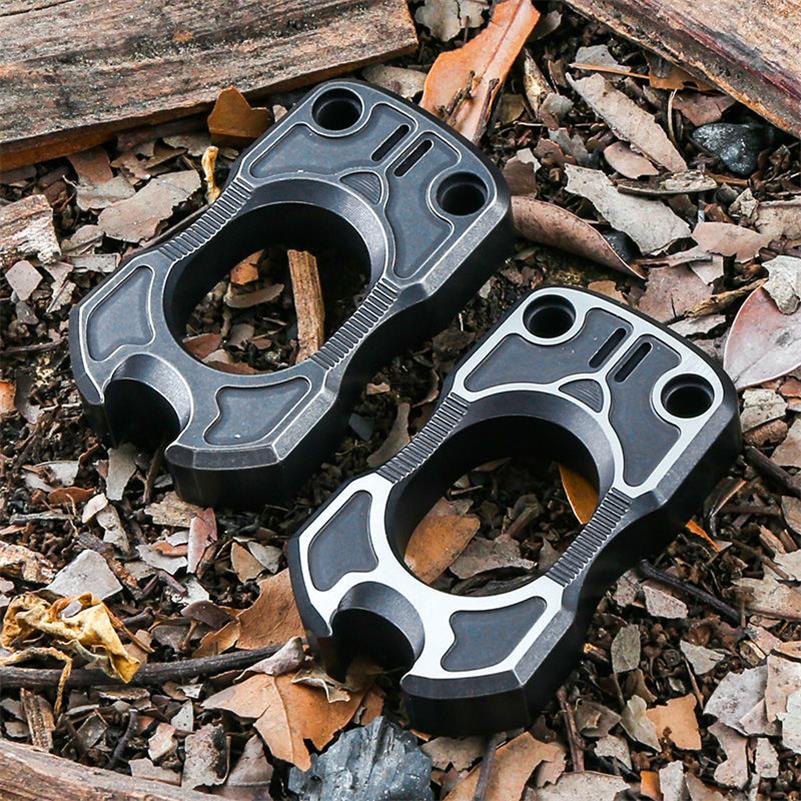 Single Finger TC4 Titanium Black Mini Knuckle Dusters