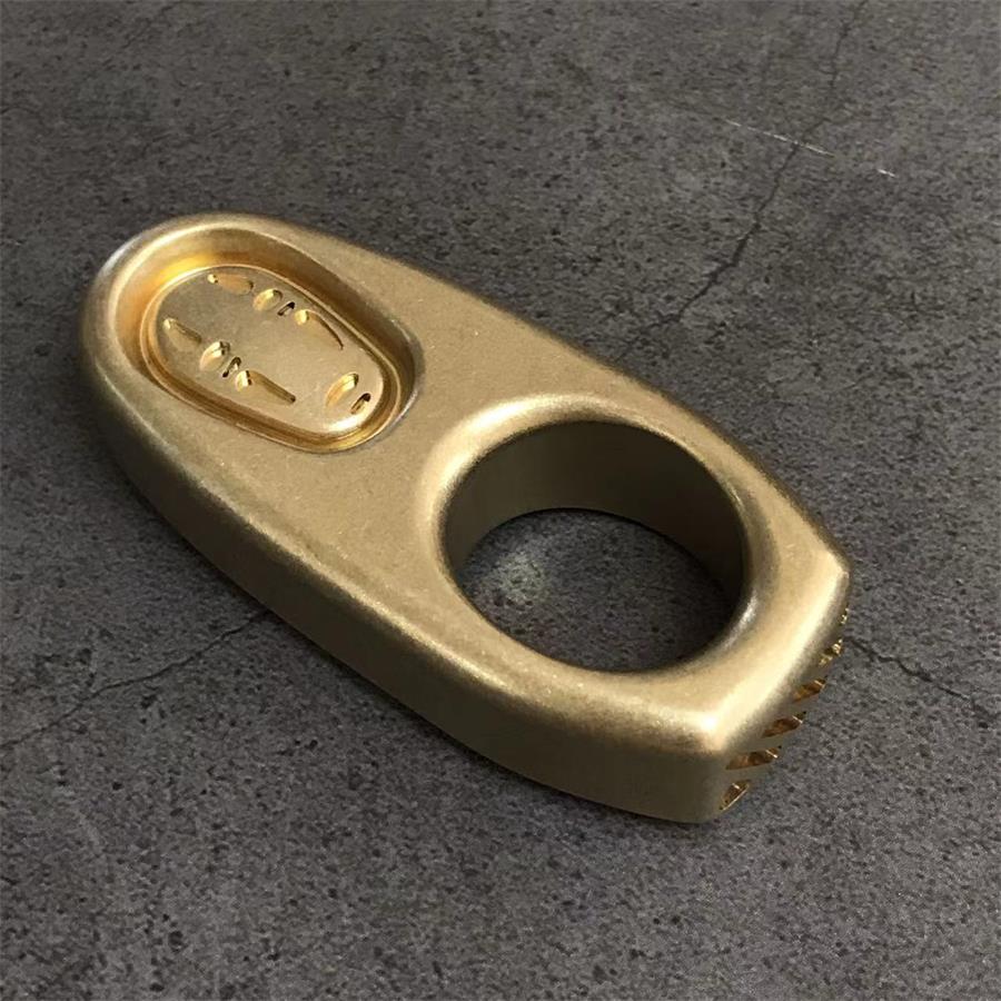 Mini Exquisite Brass Knuckle Dusters One Hole EDC Backpack Outdoor Tool
