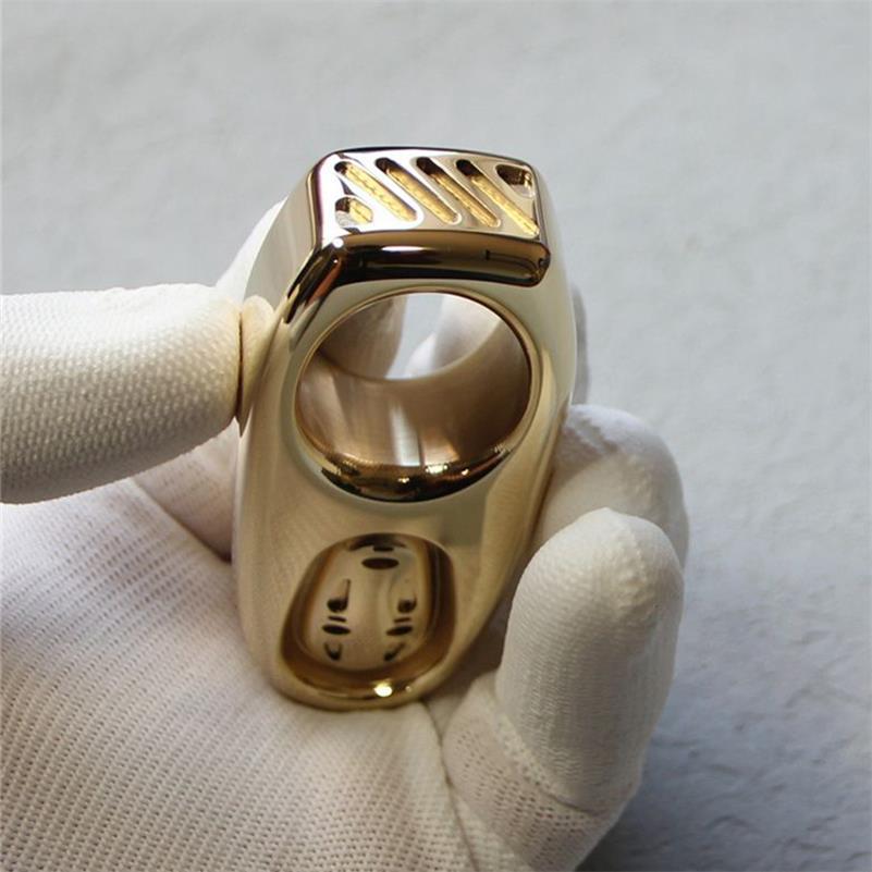 Mini Exquisite Brass Knuckle Dusters One Hole EDC Backpack Outdoor Tool
