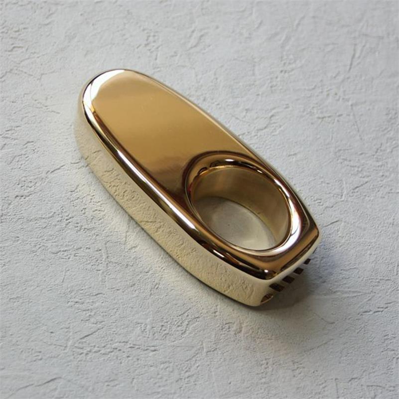 Mini Exquisite Brass Knuckle Dusters One Hole EDC Backpack Outdoor Tool