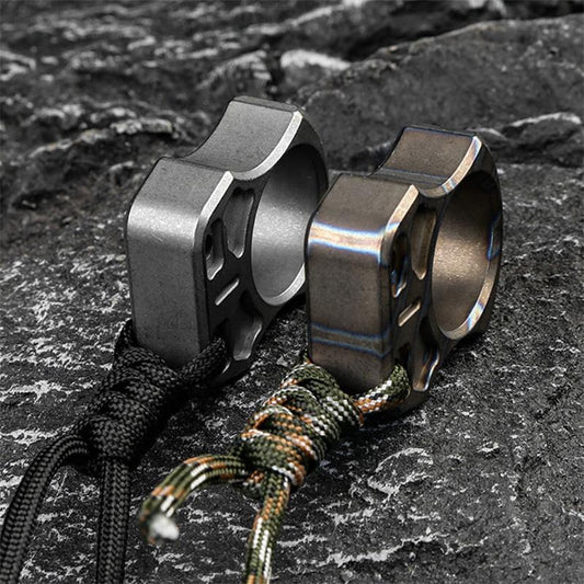 Handmade Titanium Knuckle Dusters Portable Single Hole EDC Outdoor Keychain