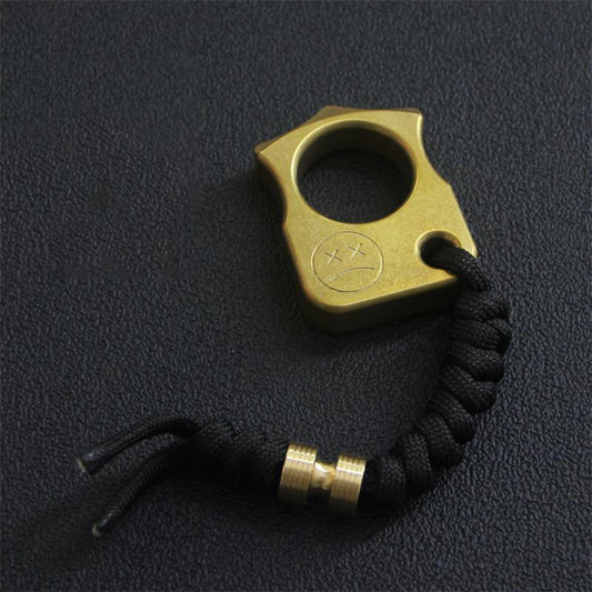 Single Hole Brass Knuckle Dusters Mini EDC Backpack Tool