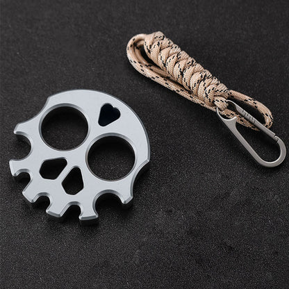 Skull Multifunctional EDC Tool with Surface Silver Titanium Plating Knuckle Dusters