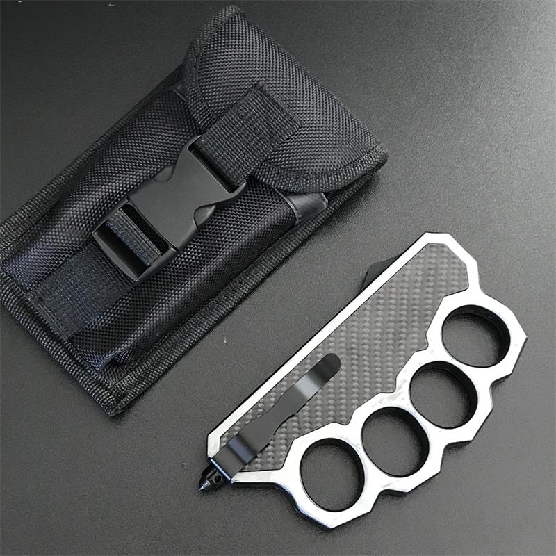 Multifunctional 2-in-1 Portable Outdoor Knuckle Dusters Knife