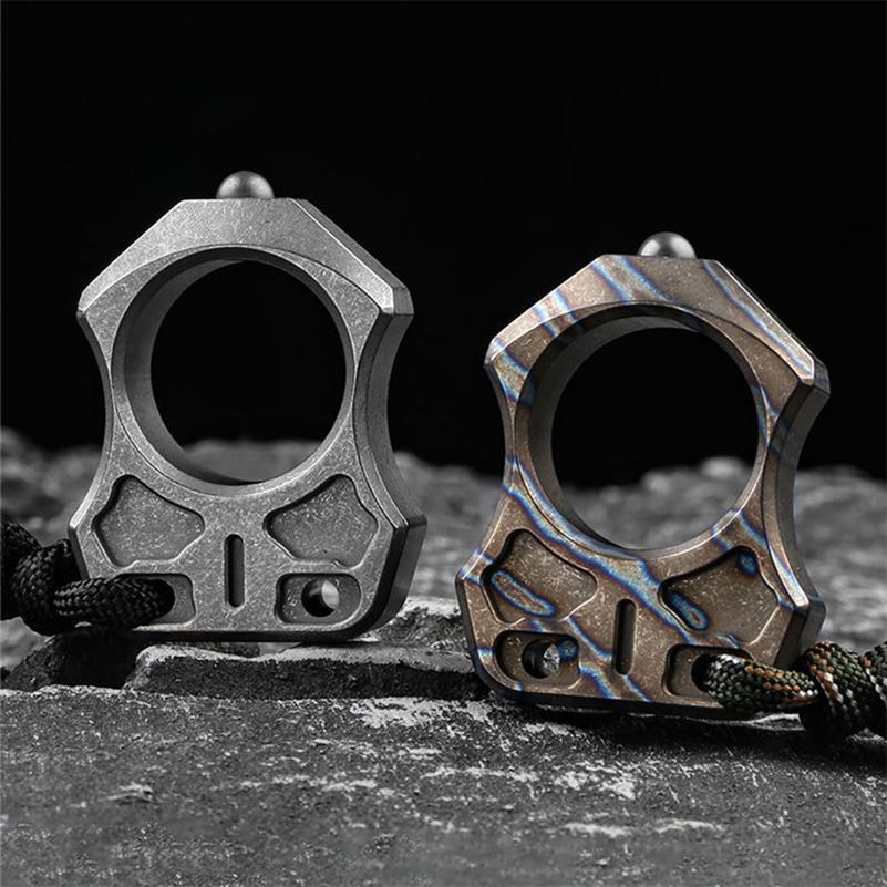 Handmade Titanium Knuckle Dusters Portable Single Hole EDC Outdoor Keychain