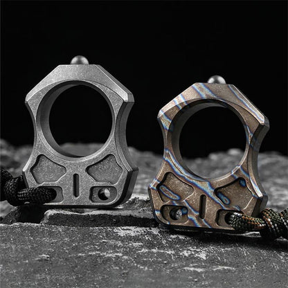 Handmade Titanium Knuckle Dusters Portable Single Hole EDC Outdoor Keychain