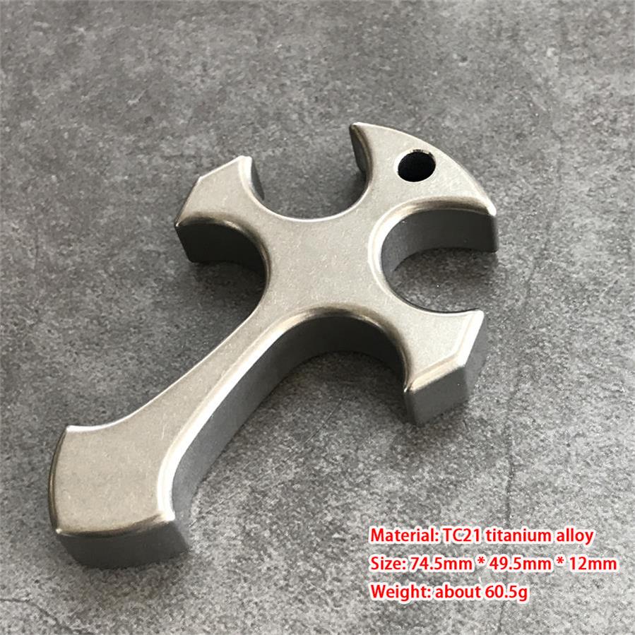 Outdoor Titanium Cross Pendant Knuckle Dusters