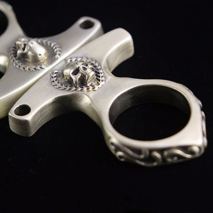 Vintage Skull Brass EDC Portable Knuckle Dusters