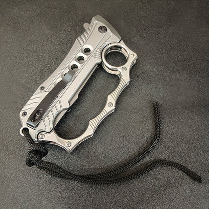 Foldable Outdoor Portable EDC Two-in-one Knuckle Dusters Knife